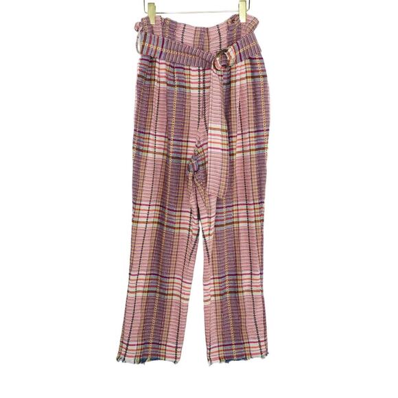 Revole Tularosa Greyson Pant Trousers Plaid Paperbag Pant High Waist Twill Large - Picture 4 of 9